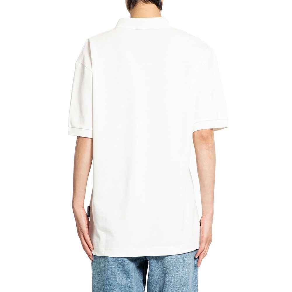 Palm Angels White Cotton Polo Shirt