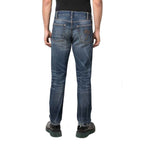 Palm Angels Blue Cotton Straight-Leg Jeans