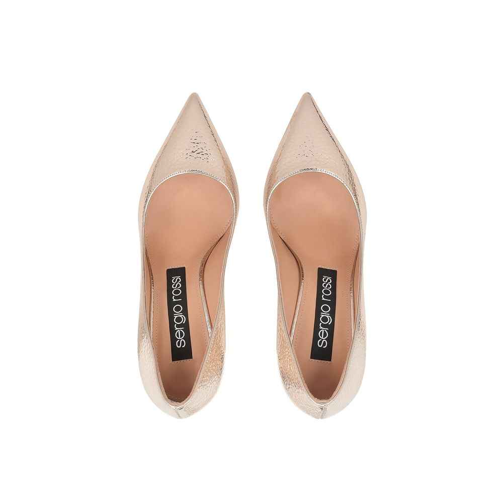 Sergio Rossi Rose Gold Calfskin High Heel Pumps