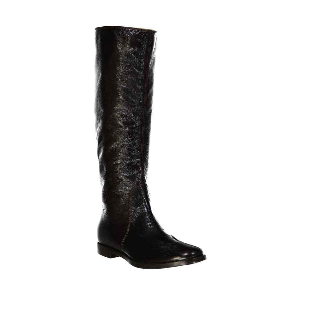 Sergio Rossi Black Calfskin Over The Knee