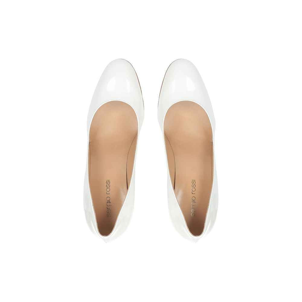 Sergio Rossi White Calfskin High Heel Pumps