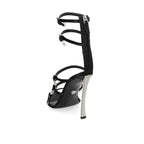 Versace Black Calfskin Stiletto Heel Sandals