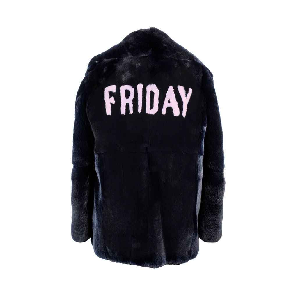 Alberta Ferretti Blue Rabbit Fur Coat