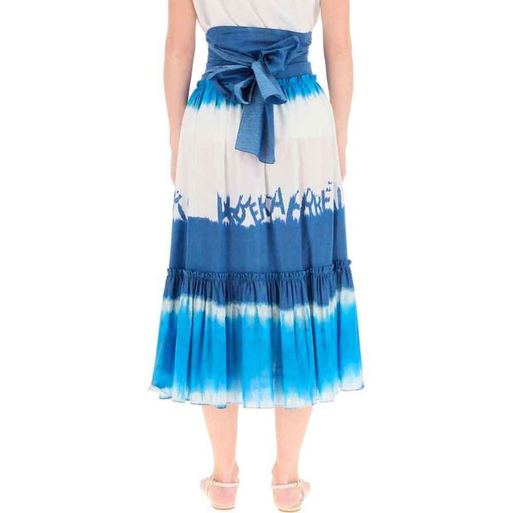 Alberta Ferretti Blue Cotton Midi Skirt