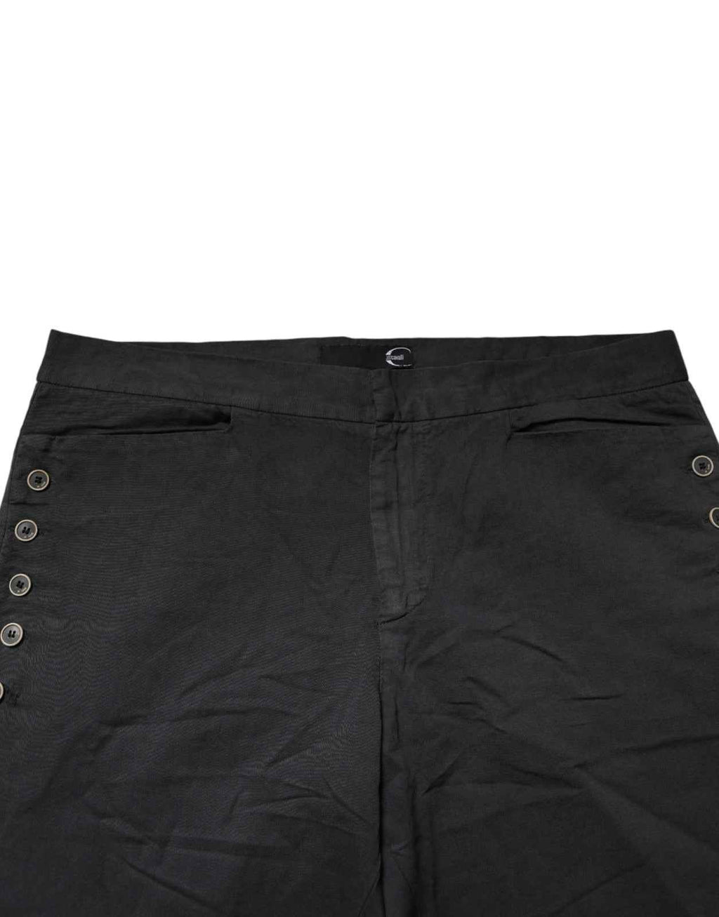 Just Cavalli Black Straight Fit Mid Waist Denim Trouser Jeans