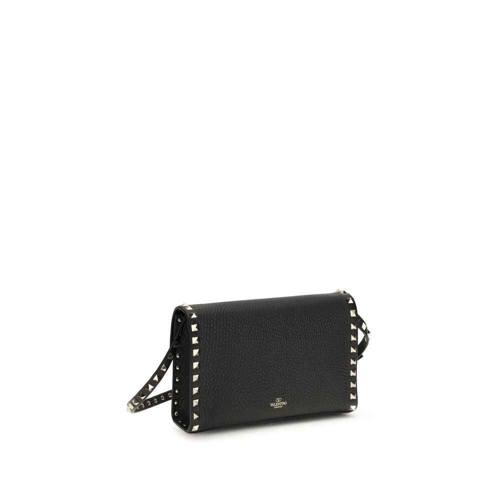 Valentino Garavani Black Calf Leather Bos Taurus Shoulder Bag