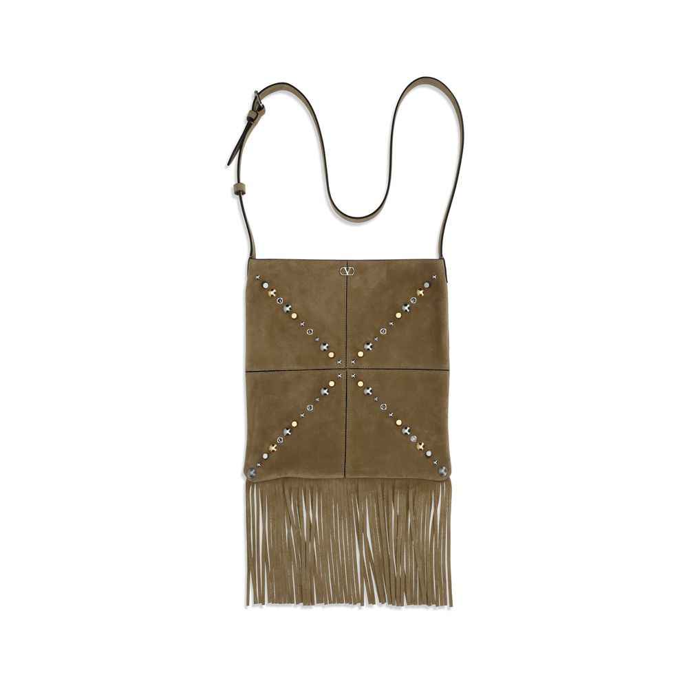 Valentino Garavani Beige Calf Leather Bos Taurus Shoulder Bag