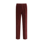 Fendi Bordeaux Cotton Casual Pants