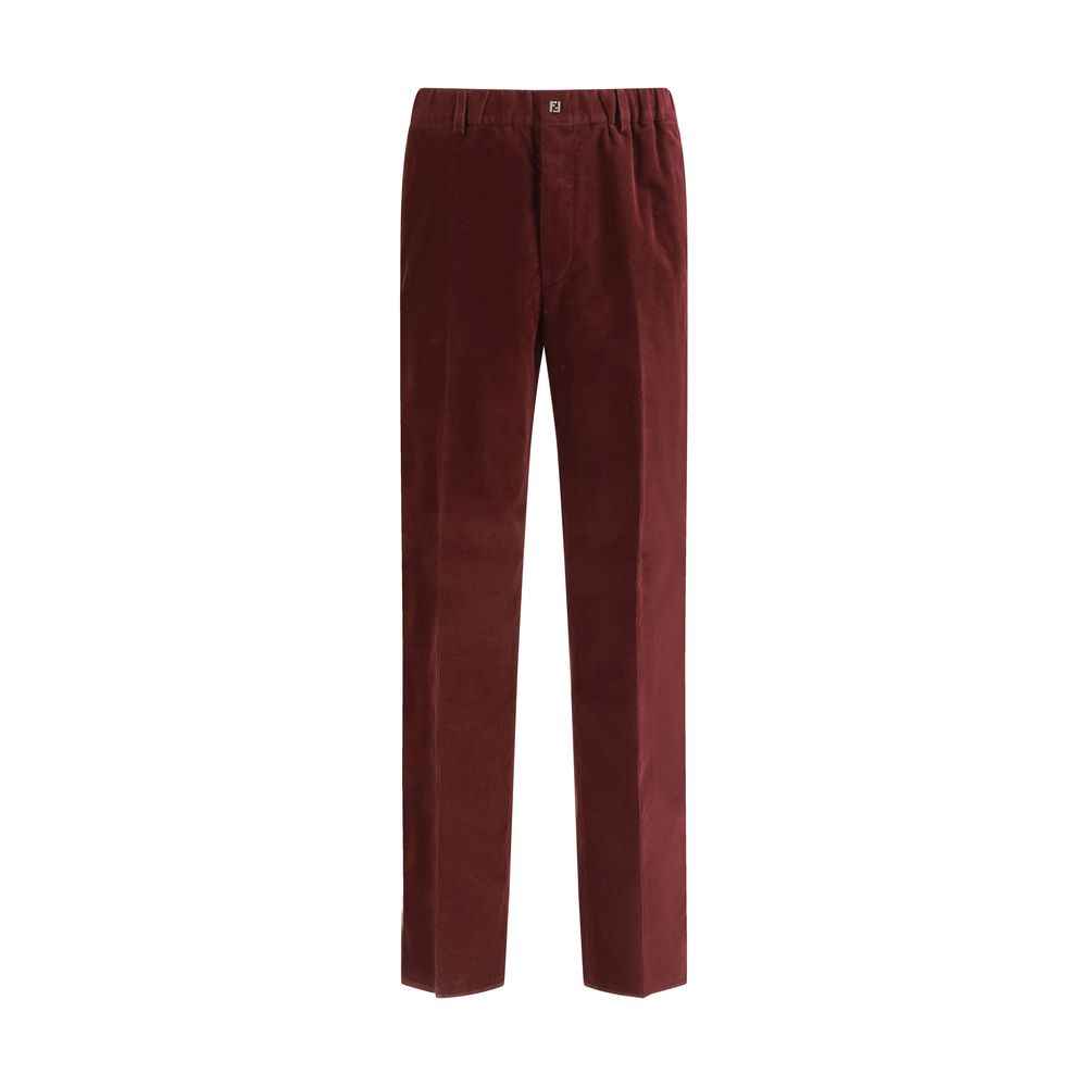 Fendi Bordeaux Cotton Casual Pants