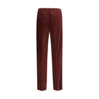Fendi Bordeaux Cotton Casual Pants