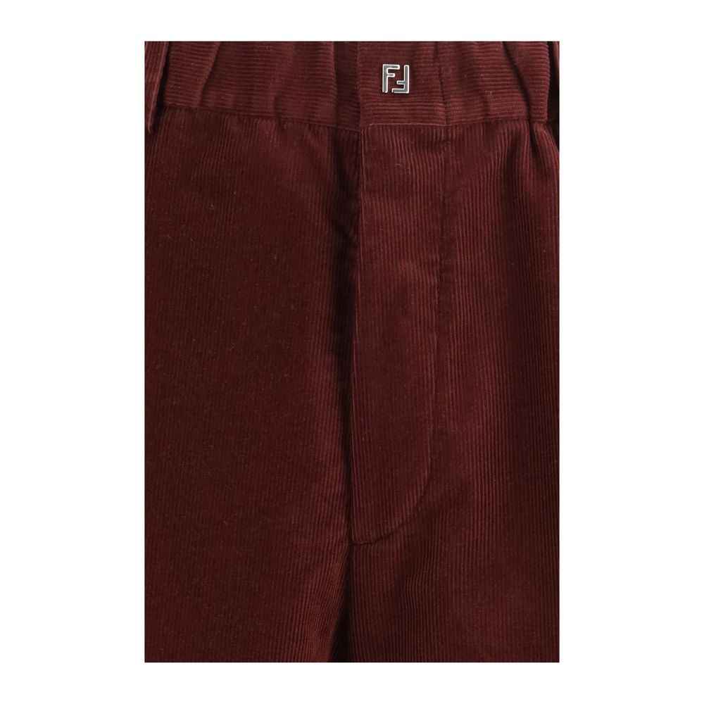 Fendi Bordeaux Cotton Casual Pants