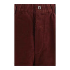 Fendi Bordeaux Cotton Casual Pants