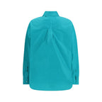 Fendi Blue Silk Dress Shirt
