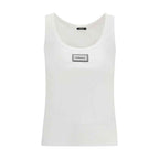 Versace White Cotton Tank Tops
