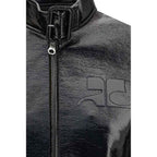Courrèges Black Cotton Full-Length Jacket