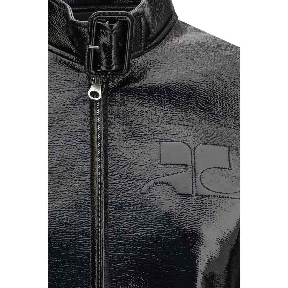 Courrèges Black Cotton Full-Length Jacket
