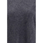 Lisa Yang Grey Cashmere Short Sleeve Sweater