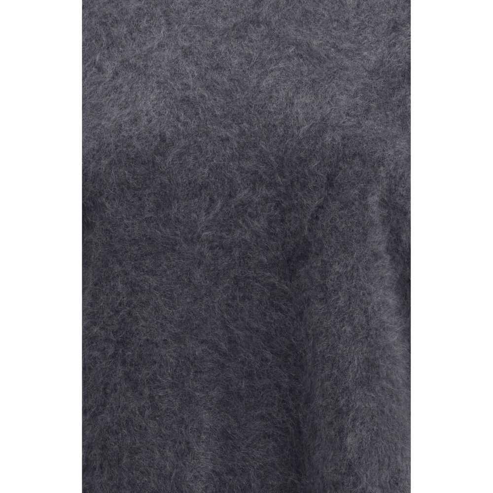 Lisa Yang Grey Cashmere Short Sleeve Sweater