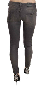 Costume National Gray Washed Low Waist Skinny Jeans