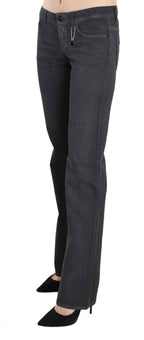 Costume National Gray Low Waist Straight Denim Pants Jeans