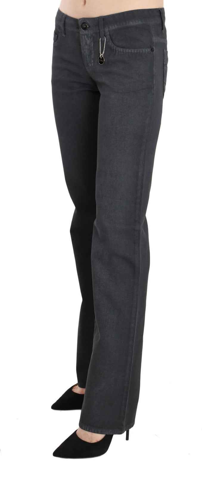Costume National Gray Low Waist Straight Denim Pants Jeans