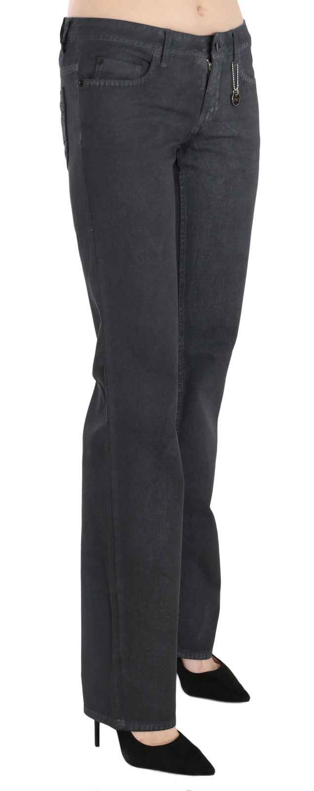 Costume National Gray Low Waist Straight Denim Pants Jeans