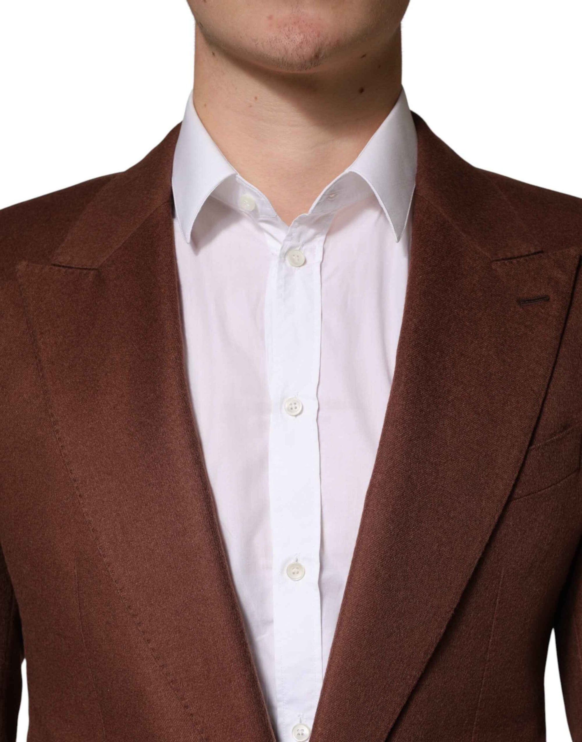 Dolce & Gabbana Brown Cashmere Single Breasted Jacket Blazer