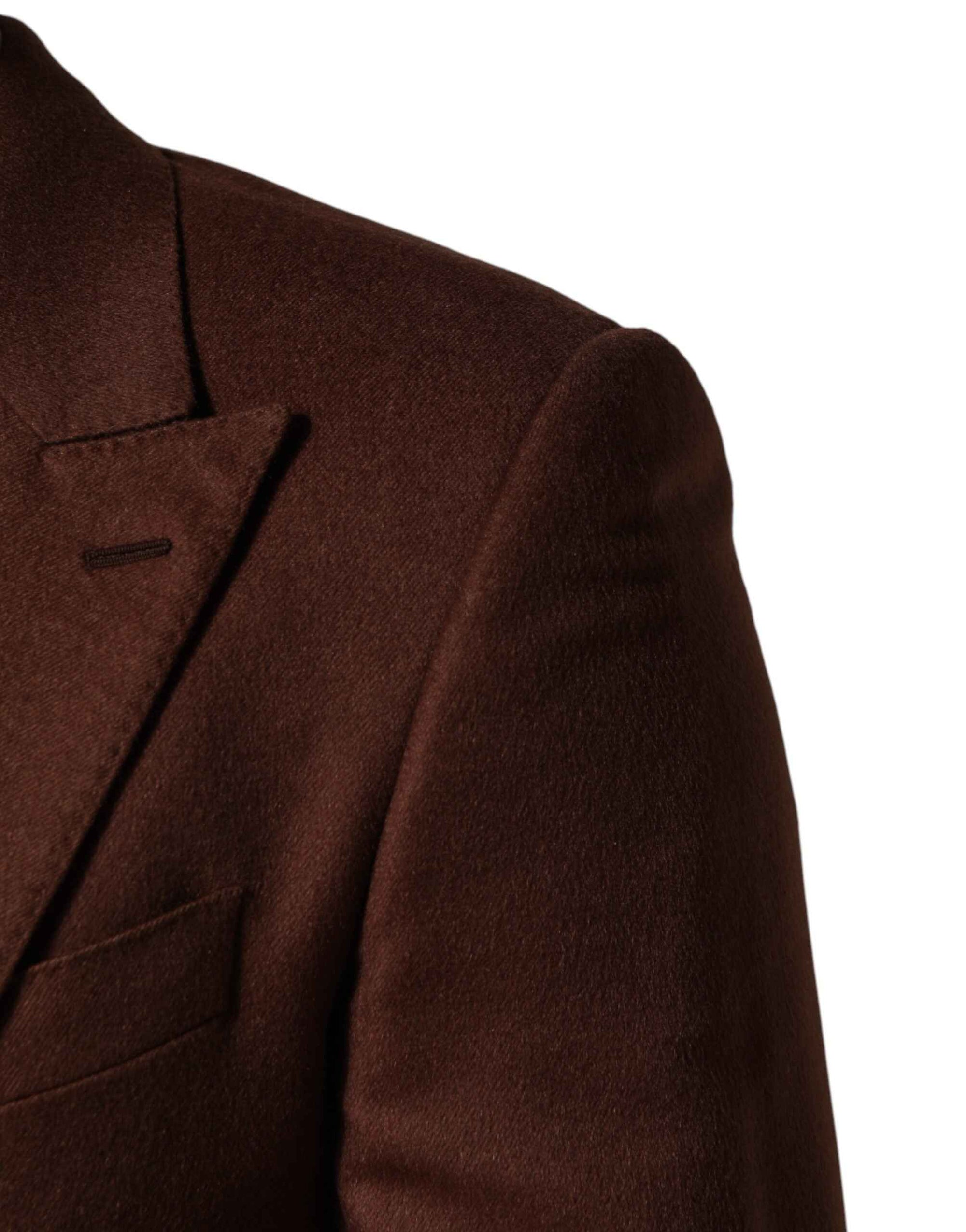 Dolce & Gabbana Brown Cashmere Single Breasted Jacket Blazer