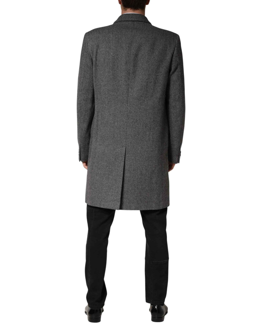 Dolce & Gabbana Gray Single Breasted Men Trench Coat Jacket