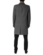Dolce & Gabbana Gray Single Breasted Men Trench Coat Jacket