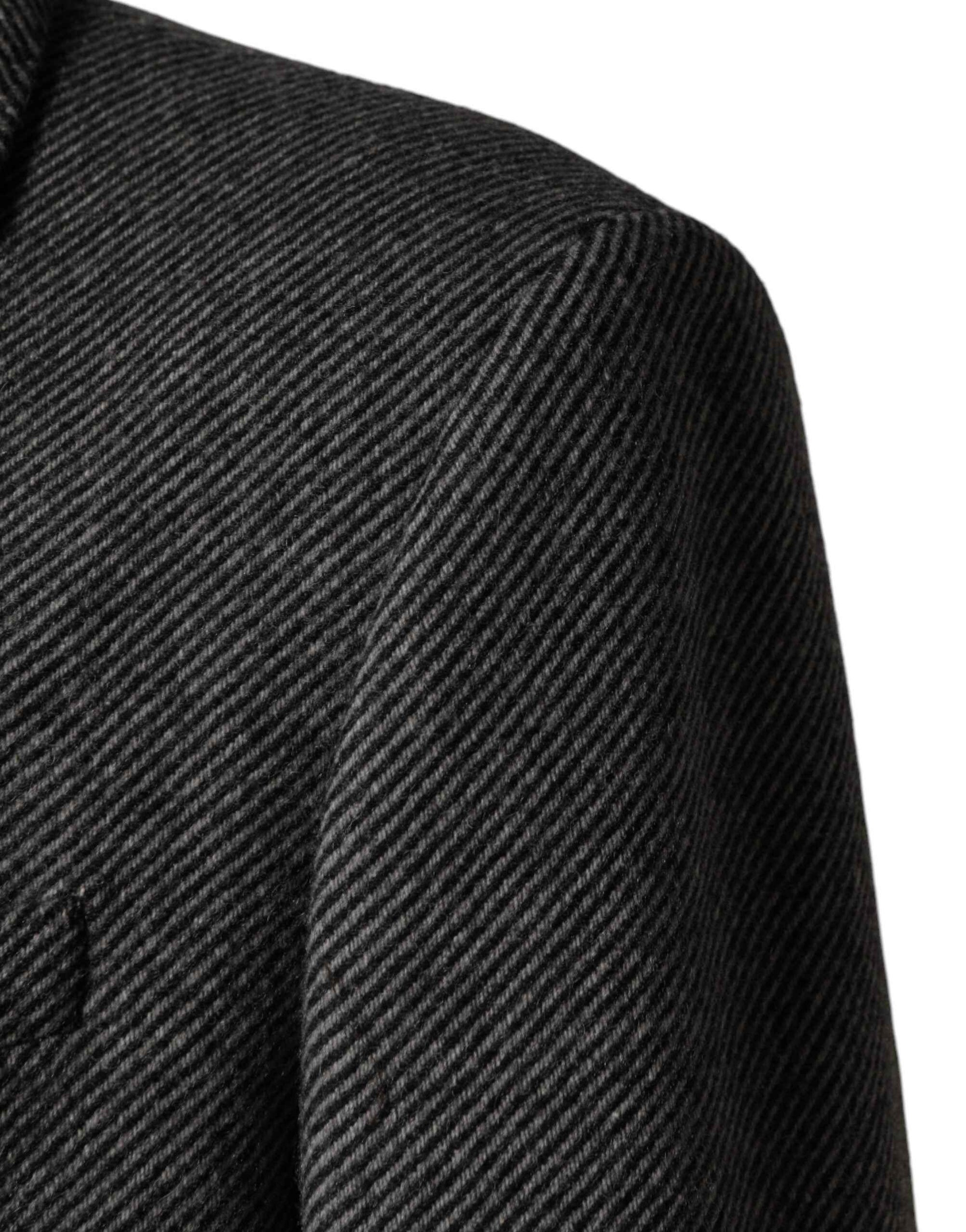 Dolce & Gabbana Gray Single Breasted Men Trench Coat Jacket