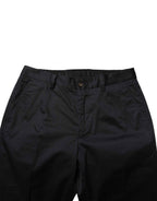 Dolce & Gabbana Dark Blue Cotton Skinny Dress Trouser Pants