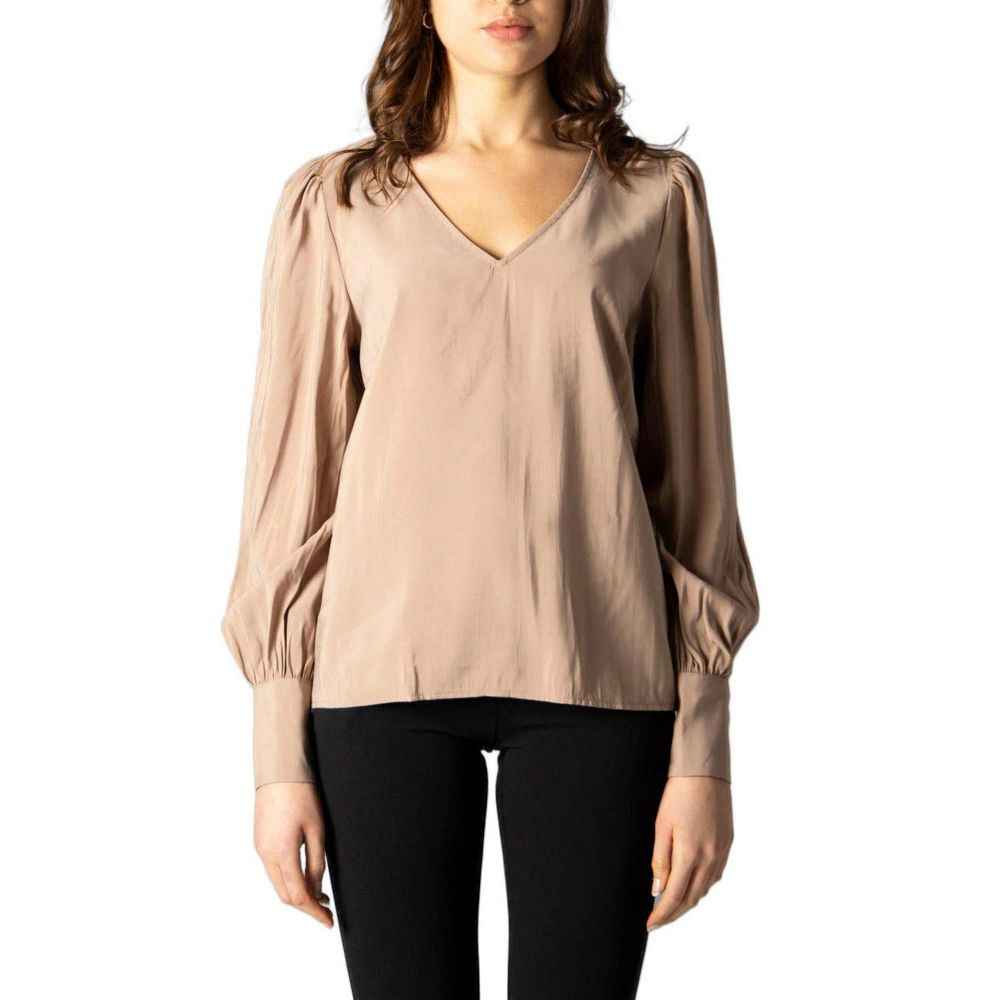 Vila Clothes Beige Silk Blouse
