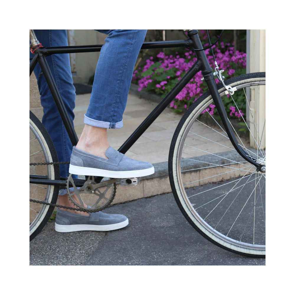 Duca di Morrone Blue Leather Moccassin