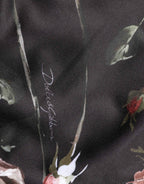 Dolce & Gabbana Black Floral Straight-Leg Chino Trouser Pants