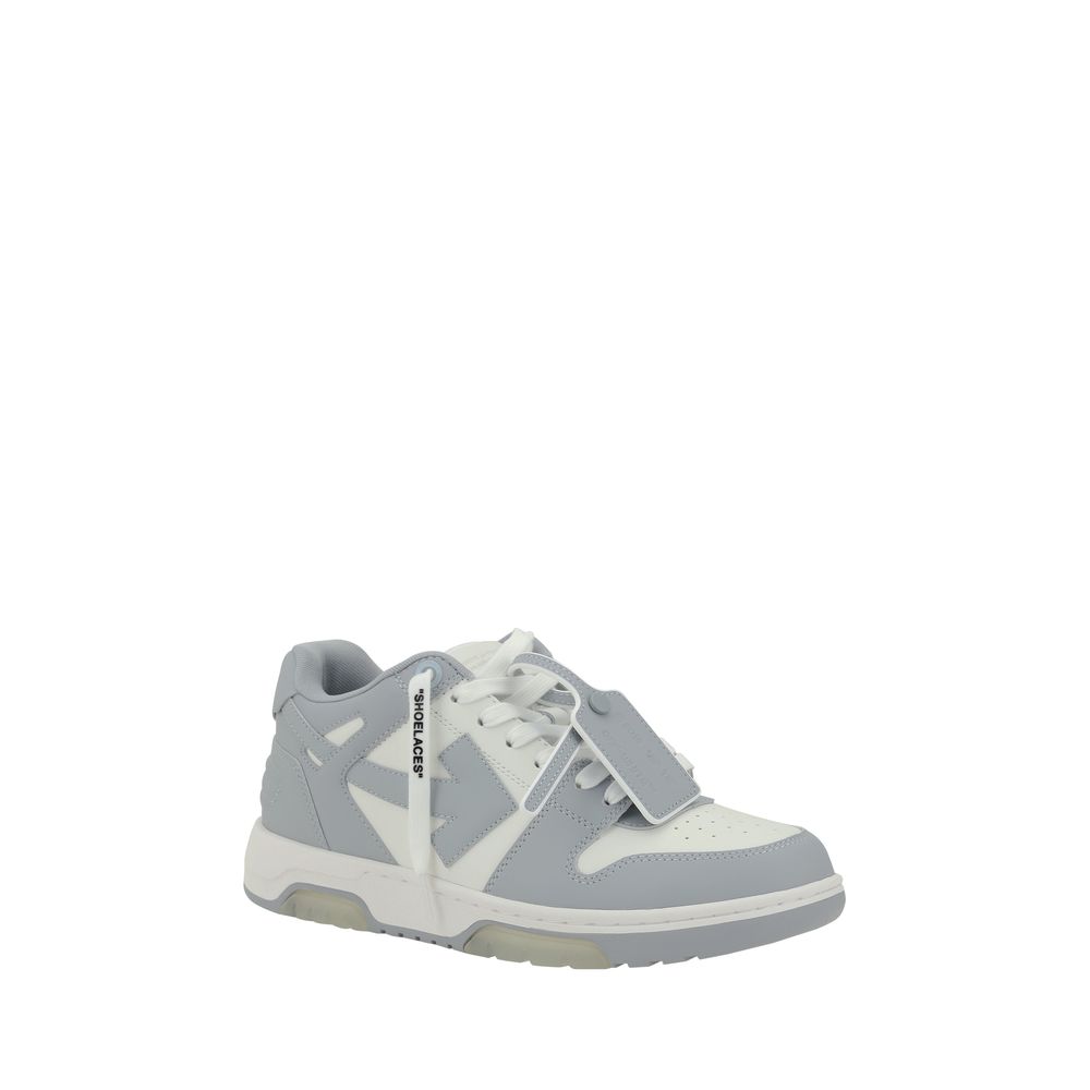 Off-White Gray Polyester Low Top Sneakers