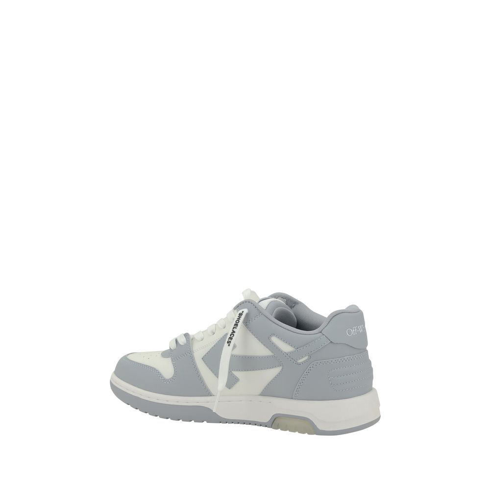 Off-White Gray Polyester Low Top Sneakers