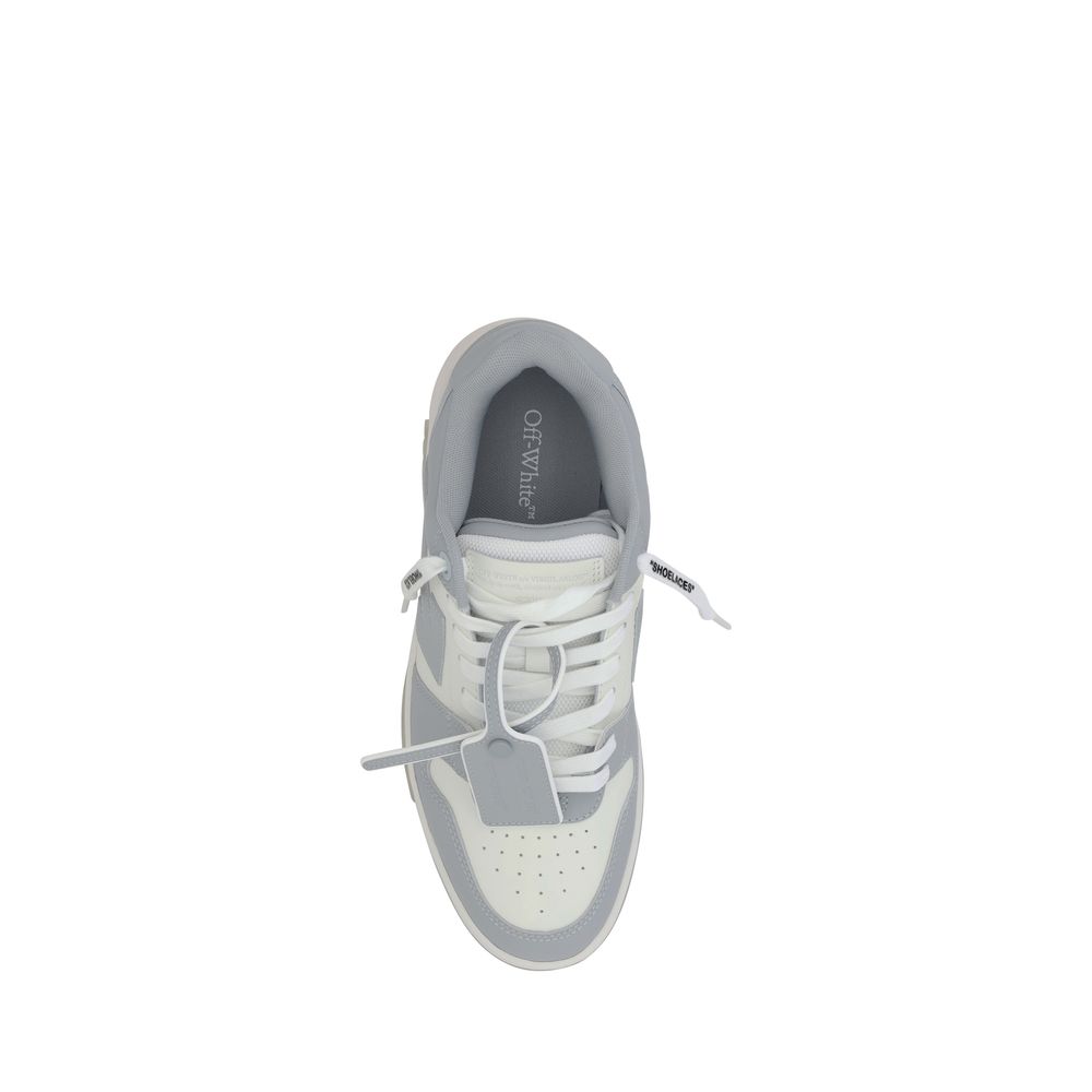 Off-White Gray Polyester Low Top Sneakers