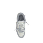 Off-White Gray Polyester Low Top Sneakers