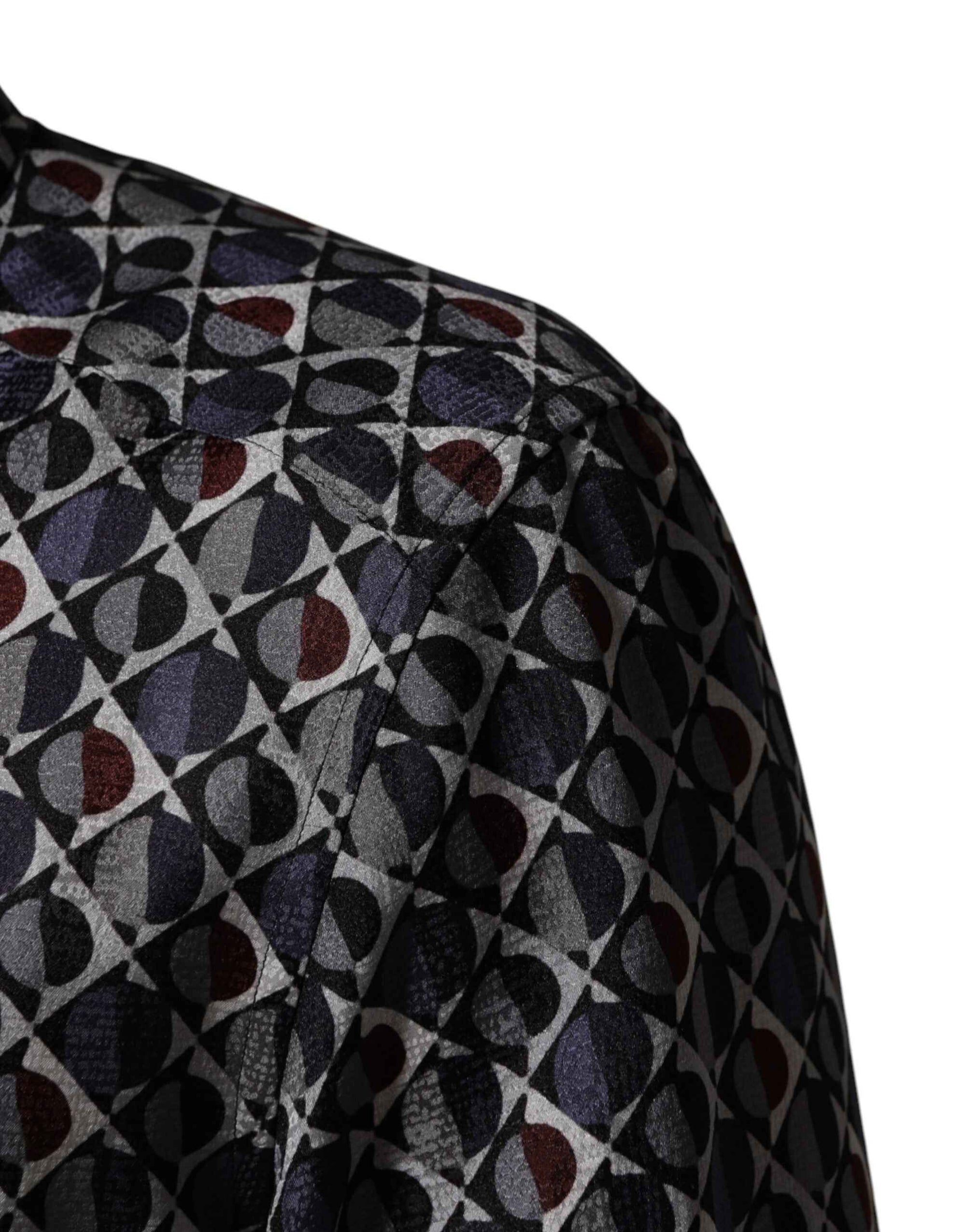 Dolce & Gabbana Multicolor Patterned Collared GOLD Men Dress Shirt