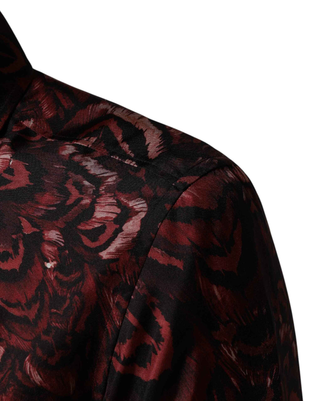 Dolce & Gabbana Bordeaux Patterned Collared Men Dress Shirt