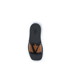 Valentino Garavani Black Calf Leather Bos Taurus Flat Sandals