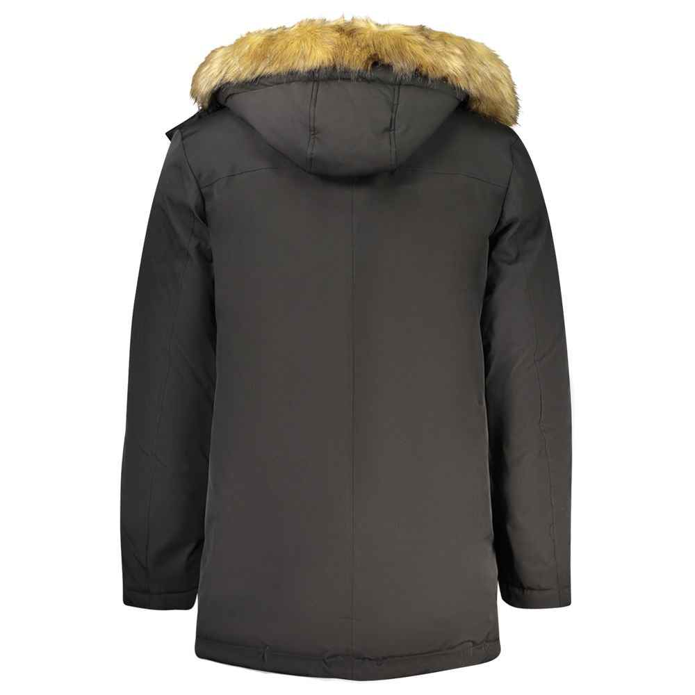 Guess Jeans Black Polyester Mens Jacket