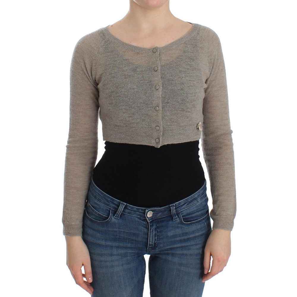 Ermanno Scervino Beige Alpaca Leather Cardigan