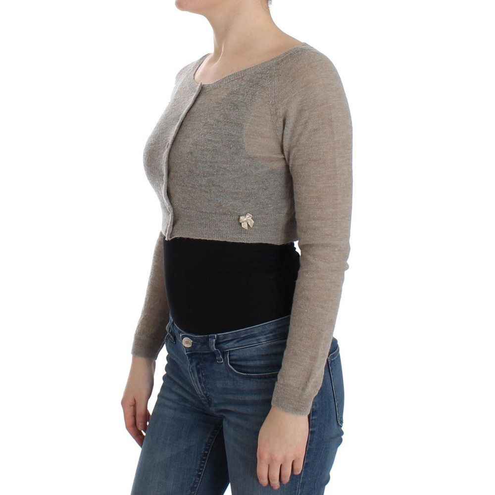 Ermanno Scervino Beige Alpaca Leather Cardigan