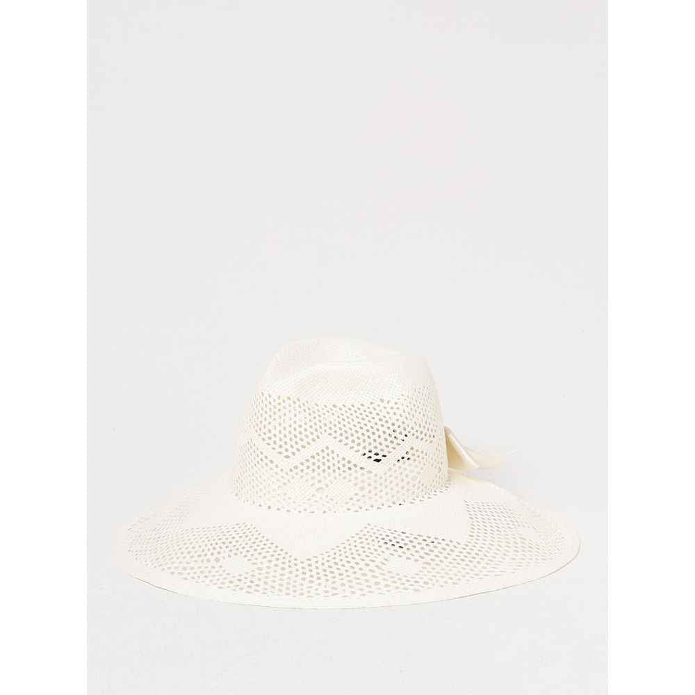Borsalino White Paper Straw Sunhat