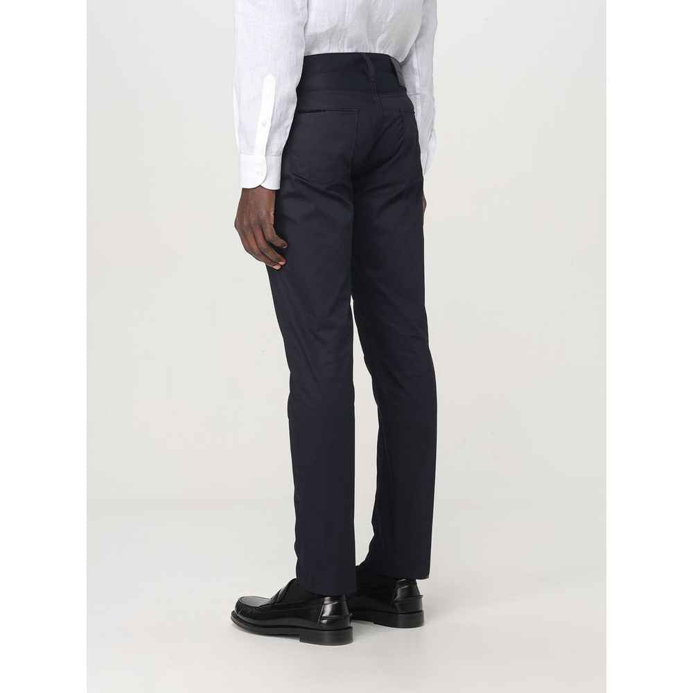 Emporio Armani Blue Cotton Casual Pants