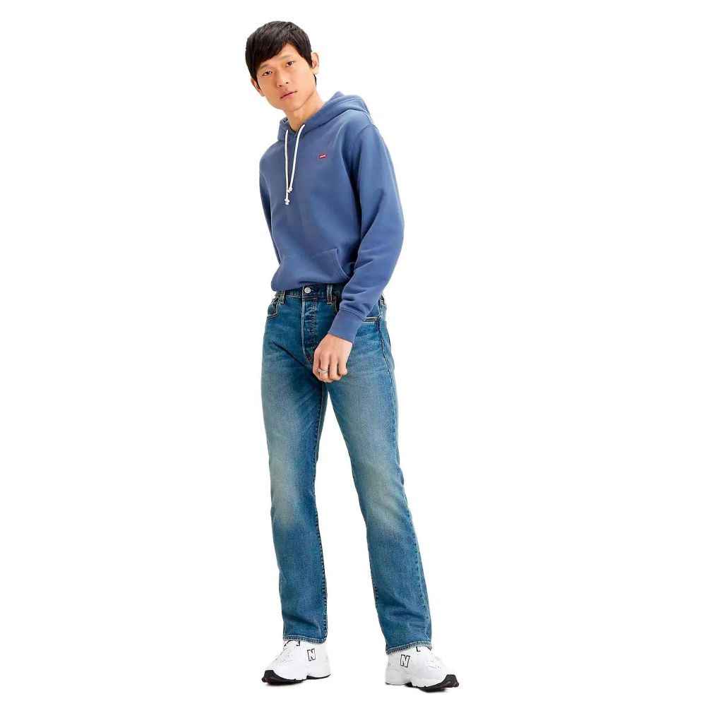 Levi's Blue Cotton Straight-Leg Jeans