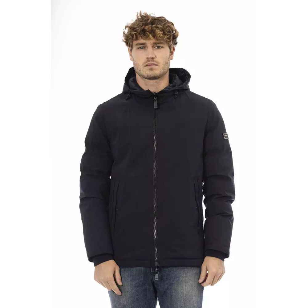 Baldinini Trend Blue Polyester Shell Jacket