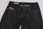 PLEIN SUD Cotton Blue High Waist Straight Cropped Trouser Jeans